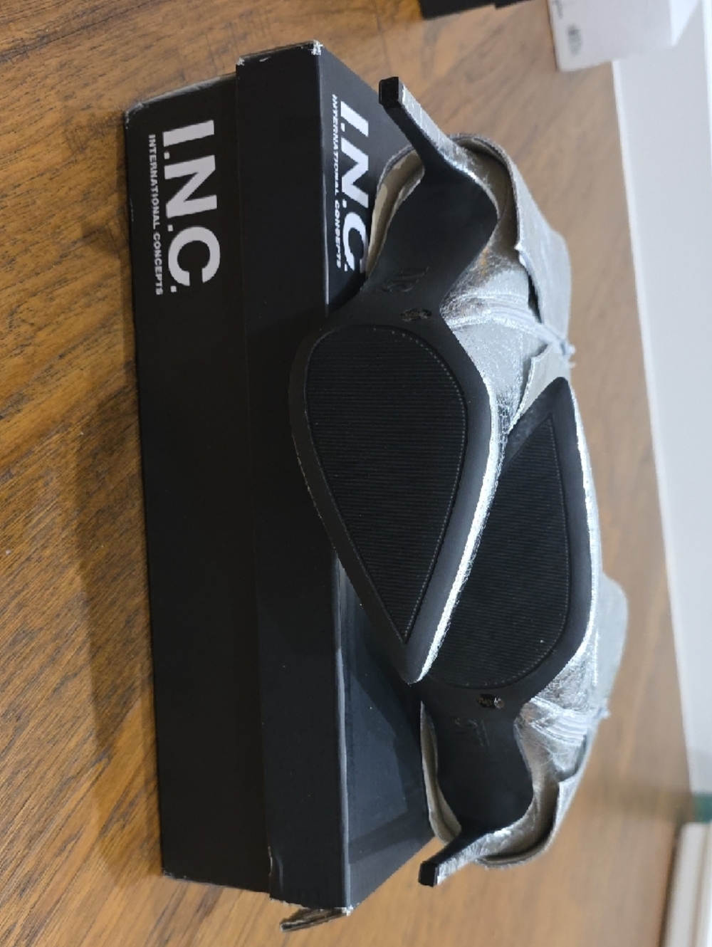INC International Concepts Metallic Silver Pointed-Toe Ankle Booties - Picture 6 of 8